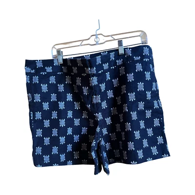 Pantalones Cortos Ann Taylor LOFT Mujer Talla 16 Azul Riviera Estampado Tortuga Foto 1 de 4