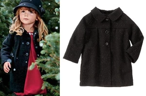NWT Gymboree Holiday Dress Wool Coat 2T-3T Black Party Plaid Sparkle Girl - Picture 1 of 2