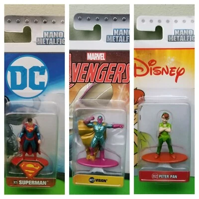 Disney Marvel DC Nano Metalfigs Peter PAN DS22, SUPERMAN DC15, and Vision MV27 - Image 1 of 4