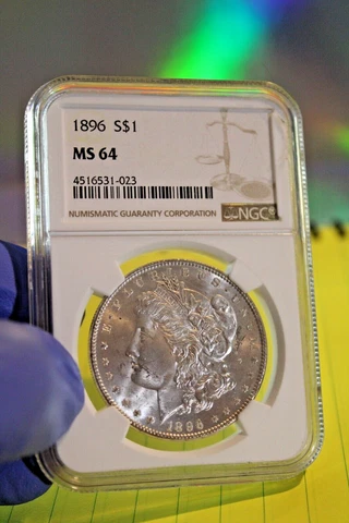 1896 $1 (BRIGHT WHITE MORGAN) NGC MS 64! GOOD STRIKE~~ MUST SEE!! WOW MS +RARER! Cover