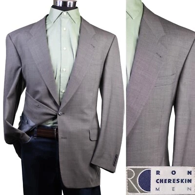 Men’s Ron Chereskin Men Blazer/Sport Jacket/Solid Gray 100% Wool Size 44L - Image 1 of 4