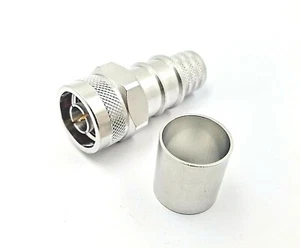 Conector RF N macho crimpado moleteado carcasa hexagonal sin soldadura LMR600 10 un. - Imagen 1 de 5