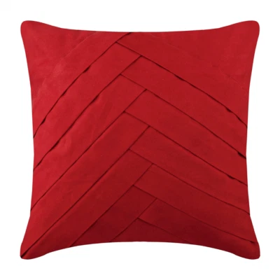 Decorative Cushion Cover Red 16"x16" Faux Suede - Red No Limits No Lines - Image 1 of 4
