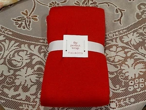 New! Bright Red TALBOT'S " the perfect wrap" Shawl , 72" x 28", Gift Tied - Picture 1 of 3
