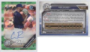 2019 Bowman Chrome Prospects HTA Green Atomic Refractor /99 Cam Roegner Auto