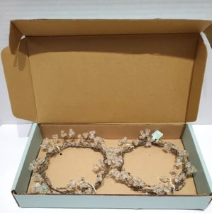 Partylite Crystal Gem Stone Candle Rings 3" Retired P8133 Set of 2 WITH BOX - Picture 1 of 5