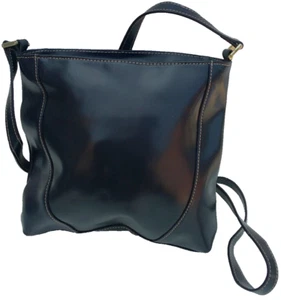 JOHN LEWIS WOMENS ROYAL NAVY FAUX LEATHER CROSS BODY STRAP SHOULDER HANDBAG - Picture 1 of 4