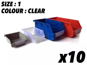 10 X Größe 1 Klar Aufbewahrung Kleinteile Behälter Kiste Werkstatt / 114x105 x - Bild 1 von 1