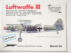Luftwaffe III Hs 126 He 115 See Me 210 Condor - Podzun Verlag Waffenarsenal #22 - Picture 1 of 1