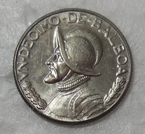 1966 PANAMA 1/10 BALBOA COIN TYPE 2 UNCIRCULATED - Picture 1 of 2