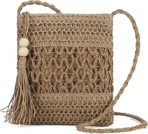 Small Beach Straw Purse Women Bag Crossbody Shoulder Handbags Raffia Woven Purse - Picture 1 of 6