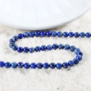 Lapis Lazuli Smooth Round Gemstone Beads Adjustable Unisex Necklaces 18'' - Picture 1 of 12