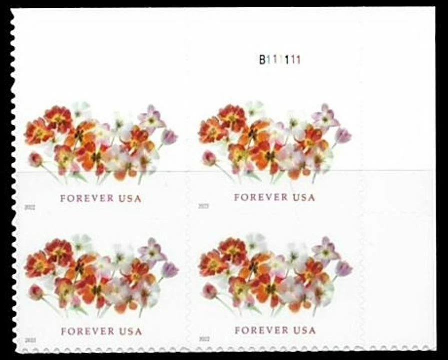 US 2022 SC#5681 Tulips Plate Block - TOP RIGHT - MNH - Image 1 of 1