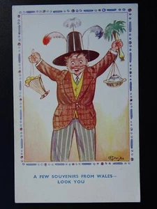 Wales A FEW SOUVENIRS FROM WALES FOR YOU...... Old Comic Postcard - Picture 1 of 2