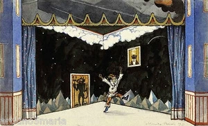 ALEXANDER BENOIS PETRUTXCA 1911 SET DESIGN  ART GICLEE PRINT FINE CANVAS - Picture 1 of 4