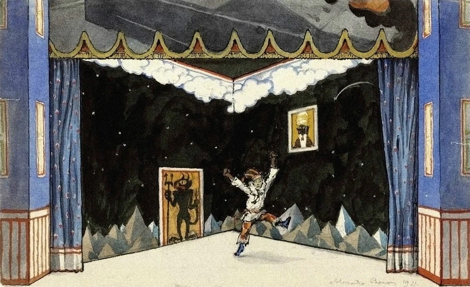 ALEXANDER BENOIS PETRUTXCA 1911 SET DESIGN  ART GICLEE PRINT FINE CANVAS - Image 1 of 1