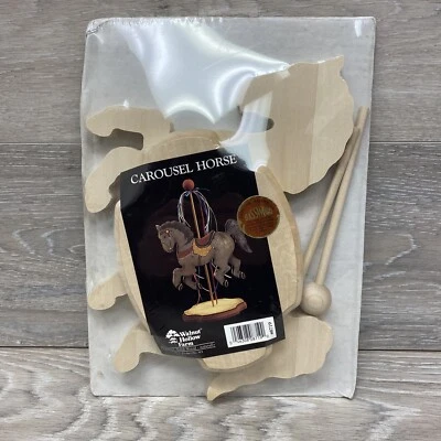 Kit Carrusel Caballo Nogal Hueco Granja Tilo 8719 Pintura Leña Foto 1 de 3
