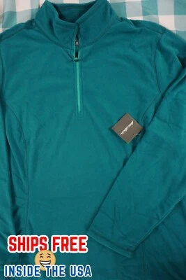 NWT Womens PETITE LARGE Eddie Bauer Fleece Quarter Zip Pullover Jacket TEAL #462 - Image 1 of 4