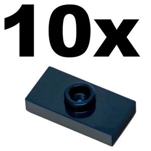 NEU LEGO - PLATTEN - modifiziert - 1 Noppen in der Mitte (Jumper) 1 x 2 blau dunkel x 10  - Bild 1 von 1