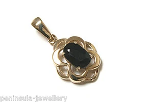9ct Gold Sapphire Celtic Necklace Pendant no chain Gift Boxed Made in UK - Picture 1 of 4