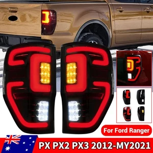 Pair Smoked LED Tail Lights Rear Lamp Fits For Ford Ranger T6 T7 XL 2012-2021 - Picture 1 of 12