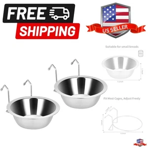 2 Stück Zwinger Wassernapf hängend, Edelstahl Welpennäpfe für kleine Hundekäfig... - Bild 1 von 8