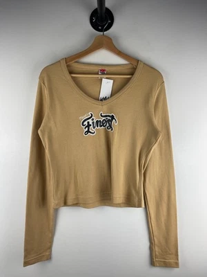 Vintage Y2K Mecca Women's Beige Long Sleeve Size M Foto 1 de 4