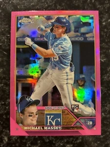2023 Topps Chrome #42 Michael Massey Pink Refractor RC - Royals - Picture 1 of 2