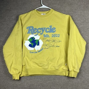 Madhappy New Recycle Earth Day Organic Fleece Sweatshirt Crewneck Yellow Size XS - Picture 1 of 11