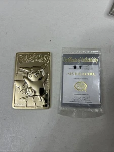 1999 POKEMON 23K GOLD PLATED PIKACHU ENCAPSUALTED CARD #25 ~ NINTENDO - Picture 1 of 8