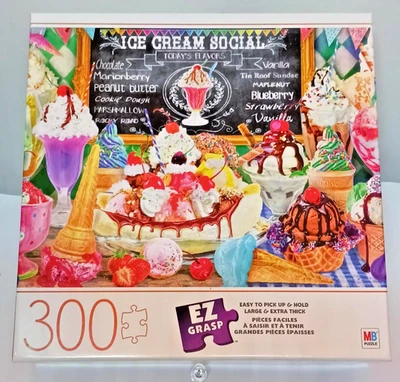 Rompecabezas Milton Bradley 300 piezas grande 24" heladería social Foto 1 de 3