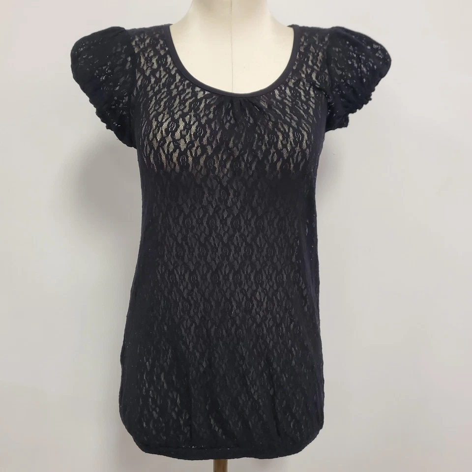 The Limited Womens Y2K Fairy Grunge Lace Top Size XS Black Witchy Whimsical - Image 1 of 4
