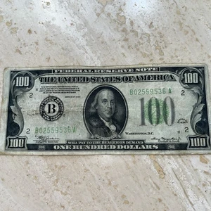 1934 $100 Small Size Federal Reserve Note - Circulated - Picture 1 of 6