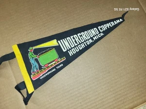 Vintage Underground Copperama Tours Felt Pennant Houghton Michigan 14" - Picture 1 of 5
