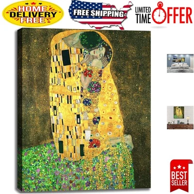 Póster artístico en lienzo - El beso de Gustav Klimt, regalo ideal para cualquier ocasión Foto 1 de 4