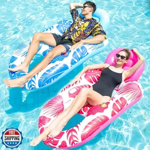 Flotadores de piscina FindUWill adulto con respaldo - Paquete de 2, flotador inflable con taza - Imagen 1 de 5