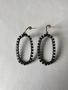 Kate Spade schwarze Steine, schwarze Metall Ohrhänger - Bild 1 von 3