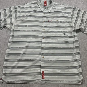 Vintage Marc Ecko Shirt Sz 2XL Button Down AOP Y2K Baggy Loop Collar Unltd - Picture 1 of 16