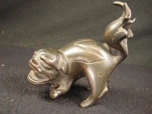 ANTIGUO INCIENSO JAPONÉS BRONCE ERA EDO (C. 1600) SHISHI FOO DOG KORO SUPERIOR - Imagen 1 de 20