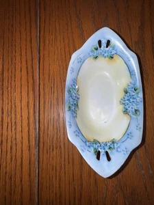 Antique RS Germany Porcelain For Get Me Not Flower Vanity Tray Dish Vintage 1900 - Picture 1 of 7