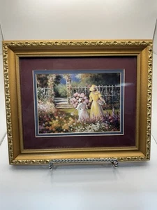 Vintage Framed And Matted Picture*cottagecore* Gold Frame - Picture 1 of 2
