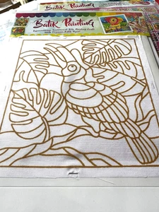 Hornbill Bird 130 Batik Painting Craft Picture Kit - Picture 1 of 6