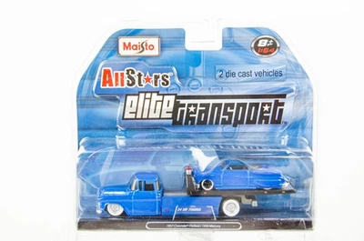 Maisto All Stars Elite Transport 1/64 1957 Chevrolet Flatbed 1950 Mercury - Image 1 of 4
