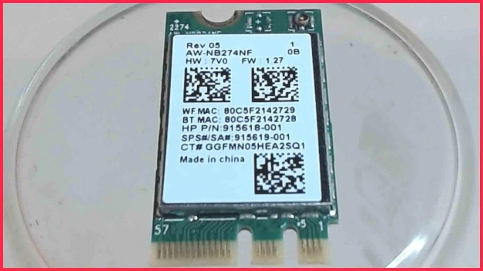 Wlan W-Lan WiFi Karte Board Modul Platine AW-NB274NF HP 17-bs007ng - Bild 1 von 1