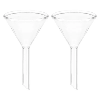 2 Pack 60mm Glass Funnel, Short Stem Borosilicate Glass Heavy Wall Funnel Foto 1 de 4