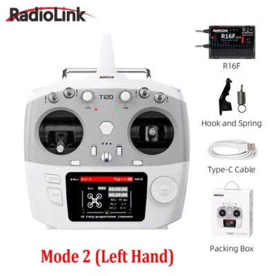 RadioLink T12D 12 Channels RC Transmitter 2.4GHz with R16F Receiver Left Hand - Image 1 of 4