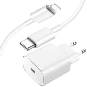Cargador Rápido 20W + Cable de Carga 1m para iPhone X XS XR 11 12 13 14 Plus Pro Max - Imagen 1 de 4
