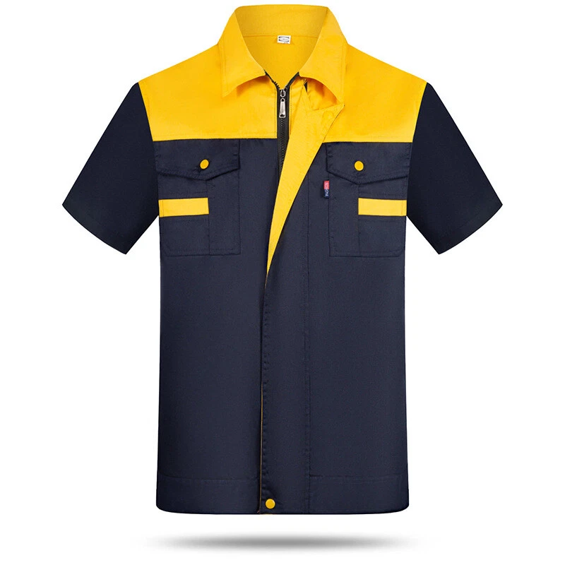 Camisa de trabalho industrial masculina quente manga curta desempenho loja roupas de trabalho - Imagem 1 de 4