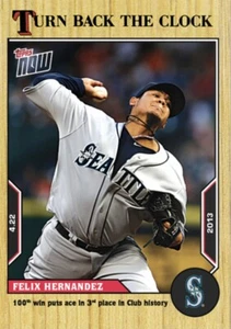 2022 TOPPS NOW TURN BACK THE CLOCK CARD SEATTLE MARINERS FELIX HERNANDEZ #23 - Picture 1 of 1