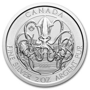 Kraken 2 oz .999 Silver Coin High Relief sea monster doom legend pirate folklore - Picture 1 of 3